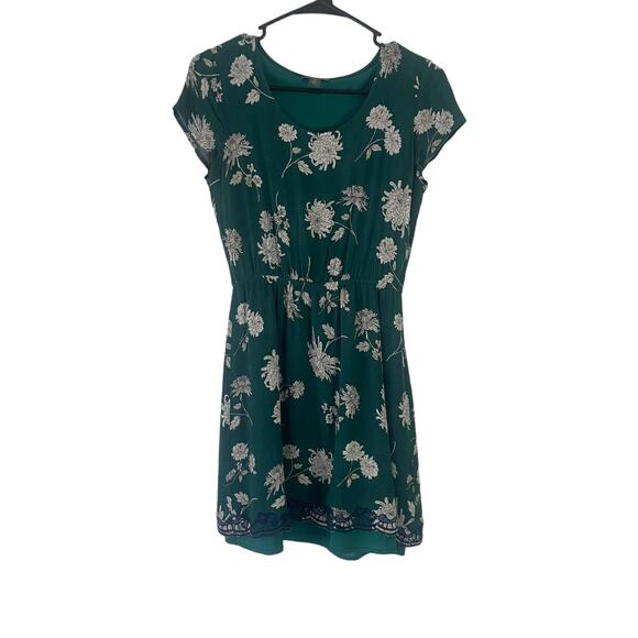 Market & Spruce Women's Size XS Green Floral Mini Dress - Picture 1 of 8